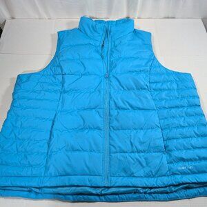 Lands End 2X Down Filled Ocean Blue Puffer Vest